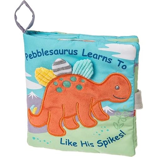 Mary Meyer Soft Cloth Book with Crinkle Paper and Squeaker, 6 x 6-Inches, Pebblesaurus