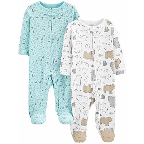 Simple Joys by Carter's Baby Neutral 2-Pack Cotton Footed Sleep and Play