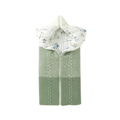 Isyunen Stroller Blanket Newborn Swaddle Sack Knitted Crochet Hooded Baby Sleep Sack Boy or Girl Swaddle Wrap for 0-17 Months Receiving Blankets,Sleeping Bag