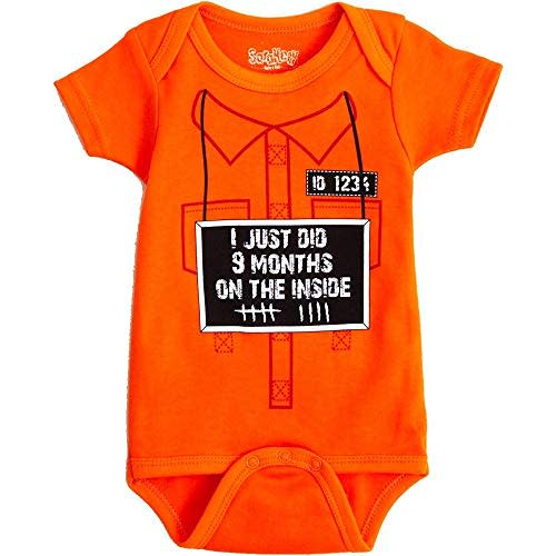 Sara Kety Funny Baby Romper Bodysuit 9 Months on The Inside Jail Jumpsuit for Infant Girls and Boys