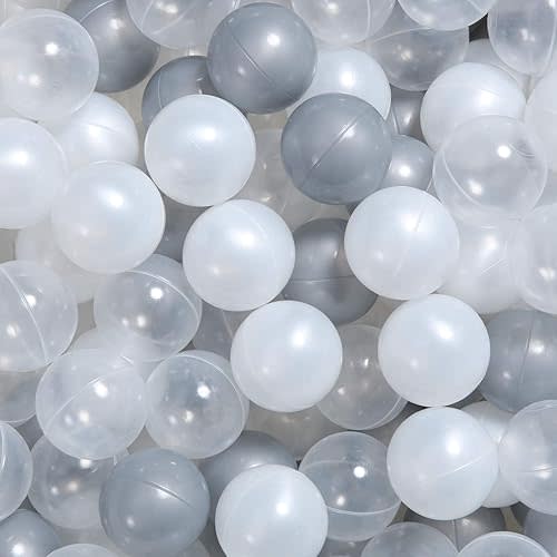 PlayMaty Colorful Pit Balls 2.1-inch Plastic Ocean Ball Crush Proof Stress Balls for Kids Pool Ball Playhouse Ball Pit Accessories