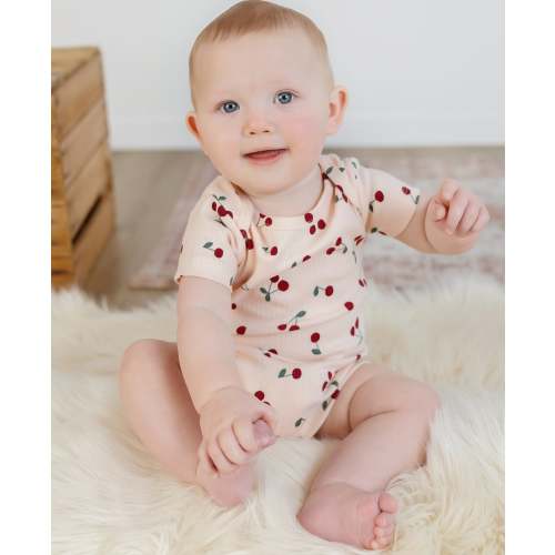 Babies' Organic Cotton Rib Short Sleeve Bodysuit
