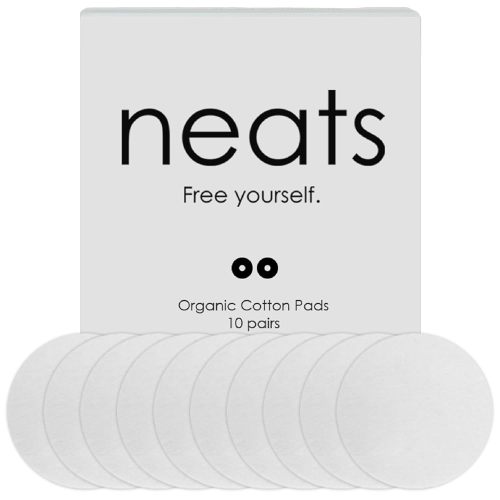 NEATS Cotton Pads for Nipple Covers - 10 pairs Disposable Organic Cotton Pads for Breast Petals, Suitable for Sensitive Skins, Extra Coverage & Pasties Protection White
