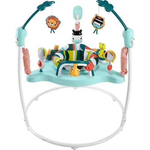 Fisher-Price Baby Bouncer Colorful Corners Jumperoo Activity Center with Music Lights Sounds & Developmental Toys