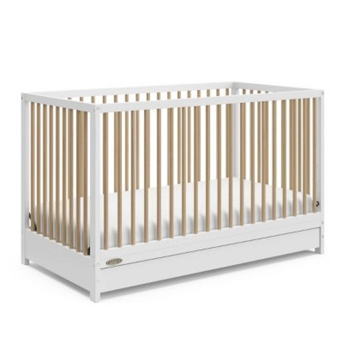 Graco Teddi 5-in-1 Convertible Crib with Drawer, Color: White/Driftwood