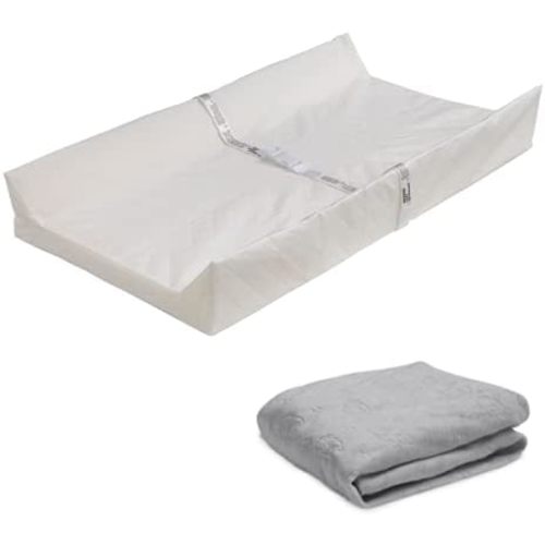 Delta Children Contoured Changing Pad with Plush Cover, Grey