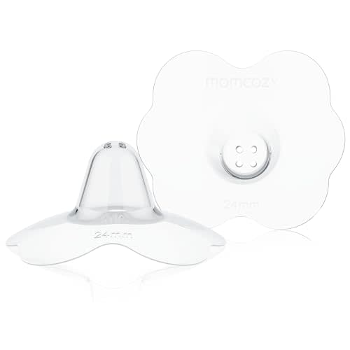 Momcozy Nipple Shield, Floral Contact Nipple Shield for Breastfeeding Moms with Flat or Inverted Nipples, Made Without BPA/BPS, 24mm, 1 Pair