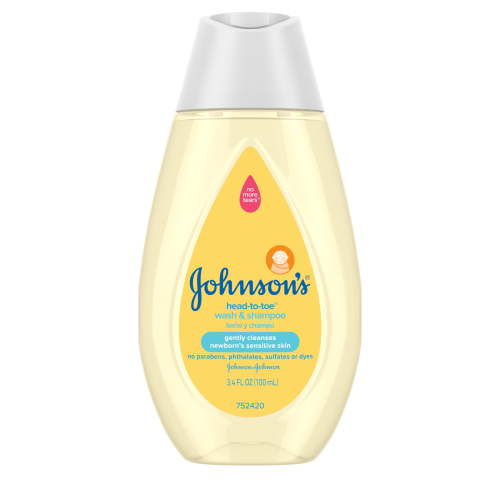 Johnsons Head-To-Toe Tear Free Infant Baby Bath Body Wash Soap and Shampoo, Trial Size, 3.4 fl. oz