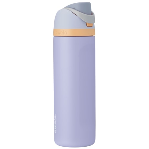 Owala FreeSip Insulated Stainless Steel Water Bottle with Straw and Carry Handle, 24 Ounce, Cloud 9 Light Purple