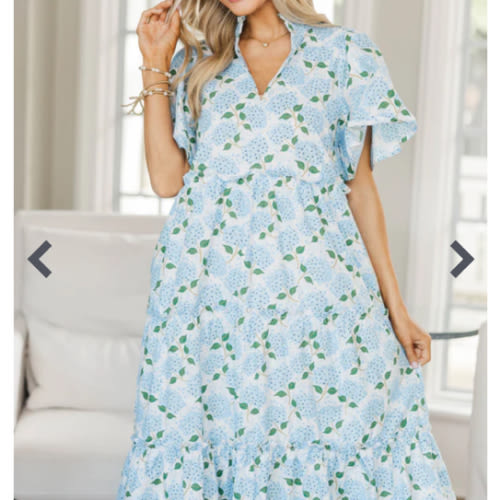NURSING COLLECTION: Feeling Your Best Light Blue Floral Midi Dress