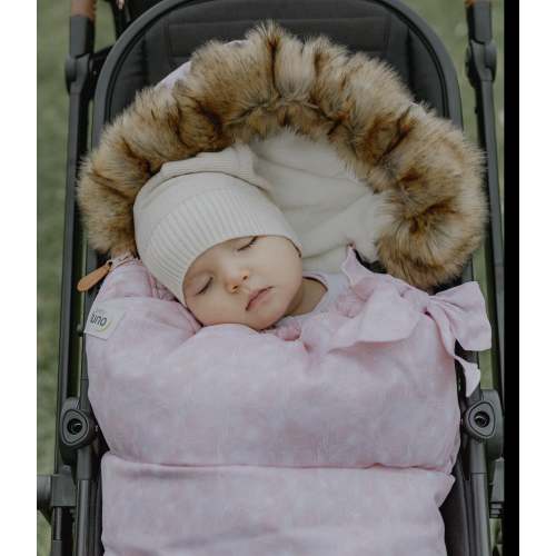 baby luno Nordic Footmuff Pram Liner - Pink Feather