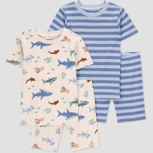 Carter's Just One You® Toddler Boys' 4pc Cotton Snug Fit Construction Pajama Set - Gray/Yellow 3T