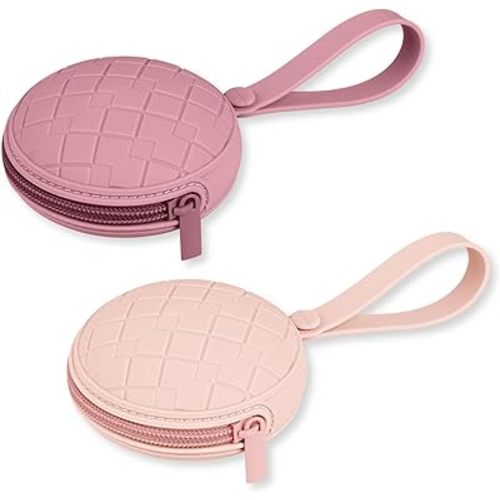Pacifier Holder Case,Pack of 2 Baby Silicone Pacifier Holder Case, Protective Storage Container Attaches to Strollers & Diaper Bags (Color 2)