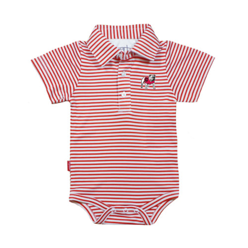 INFANT UGA Striped Polo Snap-Bottom One Piece – The Red Zone- Athens, GA