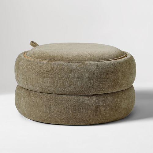Lumi Ottoman Chenille Crossweave, Elm