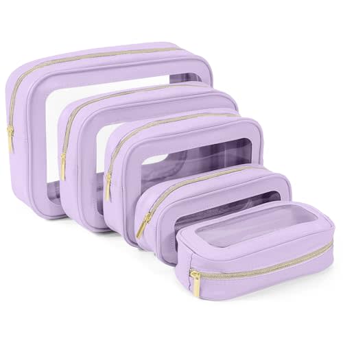 YOPCDJ 5PCS Diaper Bag Organizer Pouch Set, TSA Approved Toiletry Bag，Clear Waterproof TPU Makeup Bag Set Travel Organizer Bags for Women and Kids