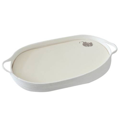 ICEBLUE HD White Cotton Rope Baby Changing Basket With Organic