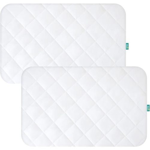 Pack and Play Sheets Fitted 2 Waterproof Mattress Protector Pad Cover Quilted Compatible with Graco Pack n Play & Dream On Me & Pamo Babe, Playpen/Playard 39" x 27" White