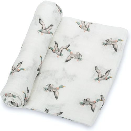 Amazon.com: LollyBanks Muslin Swaddle Blankets, 100% Cotton Newborn Blanket for Boys and Girls, 47 x 47 Inches Lightweight and Breathable Baby Swaddle Blanket, Baby Essentials, Registry (Mallard Duck Prints) : Baby
