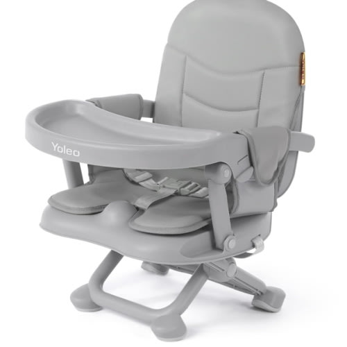 YOLEO Baby High Chair Booster Seat for Dining Table, Adjustable Height Travel Foldable High Chairs with Tray