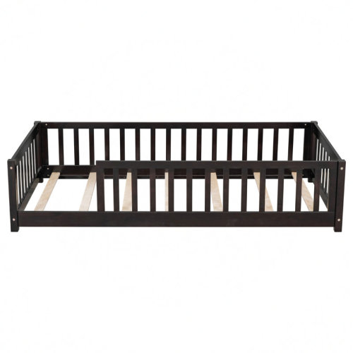 Harriet Bee Javarri 17.5''H Bed Frame without Door,Floor Platform Bed with Fence | Wayfair