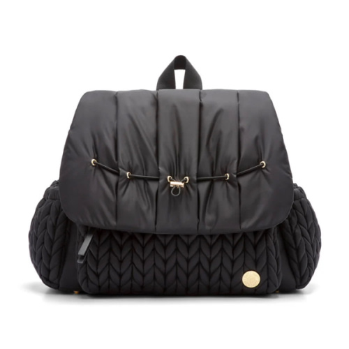 Levy Stylish Diaper Backpack - Black Herringbone