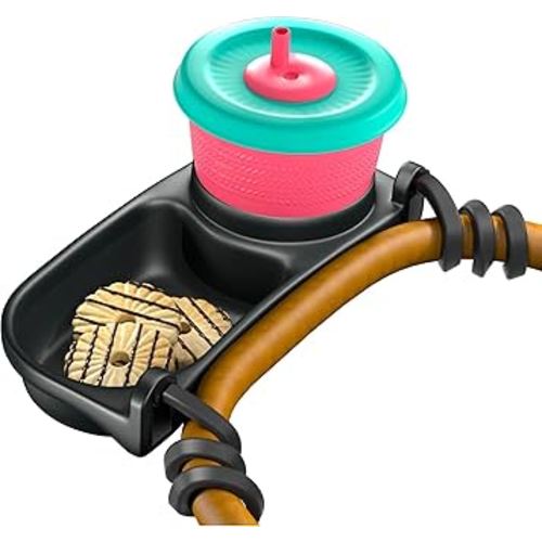 Swanoo Universal Stroller Snack Tray | Stroller Cup Holder | Silicone Arms Grip Bumper Bar | Stays in Place | Stroller Tray Attachment with Cups Holder for Baby Toddler | Stroller Accessories