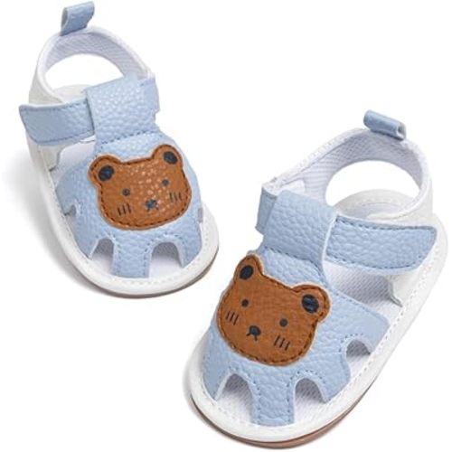 Meckior Baby Infant Boy Girl Sandals Newborn Non-Slip Soft Rubber Sole Sandals for Baby Boys Open-Toe Outdoor Casual Summer First Walkers Shoes