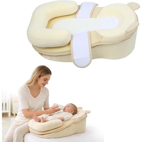 Baby Feeding Pillow, Anti Overflow Feeding Pillow for Reducing Spit-Up, Safety Nursing Pillow, Baby Lounger Reflux Wedge Breastfeeding, Removable top and Bottom