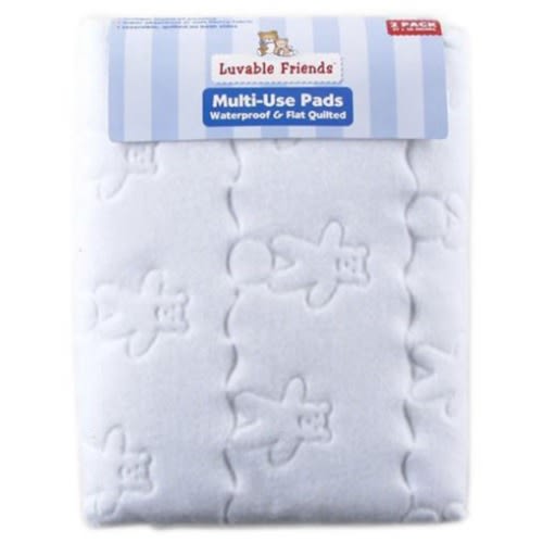Luvable Friends 2-Pack Waterproof & Flat Quilted Multi-Use Pads