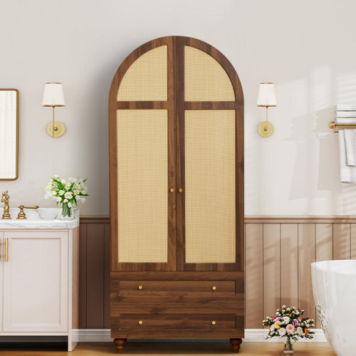 Bay Isle Home™ Cahari 74.8'' H X 31.5'' W X 19.7'' D Armoire With 2 Drawers | Wayfair