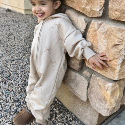 Bow X Bolt Hood Zip Jumpsuit
