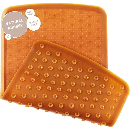 HEVEA Baby & Toddler Bath Mat - 100% Natural Rubber Non Slip Bathtub Mat for Baby - Upcycled, Danish Design - Safe & Sustainable Bathroom Essential (Natural)