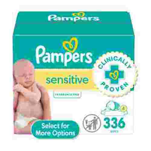 Pampers Sensitive Baby Wipes 336 Count, Suitable for Swaddlers Use