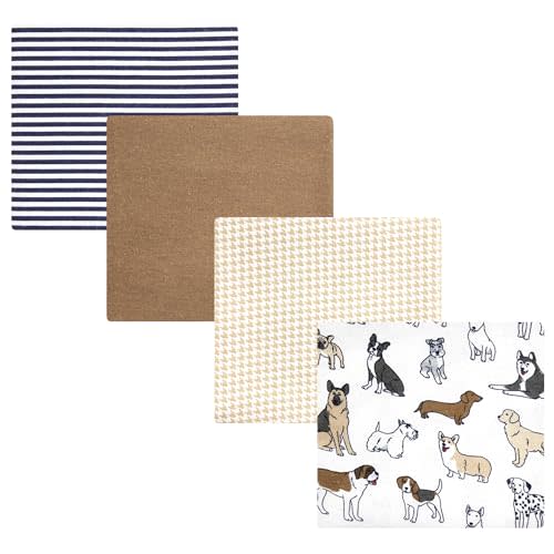 Hudson Baby Unisex Baby Cotton Flannel Receiving Blankets, Handsome Dogs, One Size