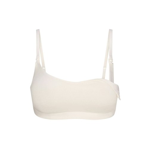 COTTON JERSEY MATERNITY NURSING SCOOP BRALETTE | MARBLE | SKIMS