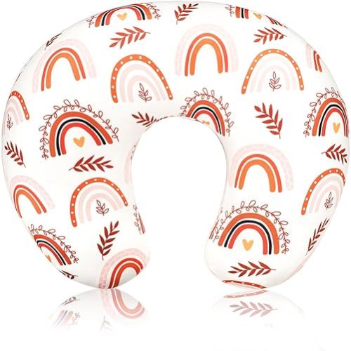 Pea Pod Nursing Pillow Cover Soft & Stretchy Removable Slipcover for Breastfeeding Pillows, Comfortable Nursing Pillow Case for Newborn, Snug Fit, Washable Feeding Pillow Slipcovers in Boho Rainbow
