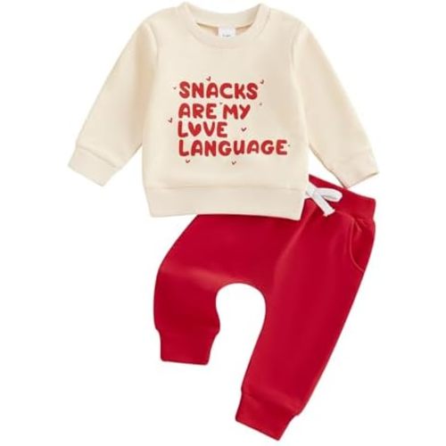 Infant Baby Boy Fall Clothes Set Funny Letter Sweatshirt Pant Outfit Toddler Winter Clothes 6 12 18 Months 2T 3T