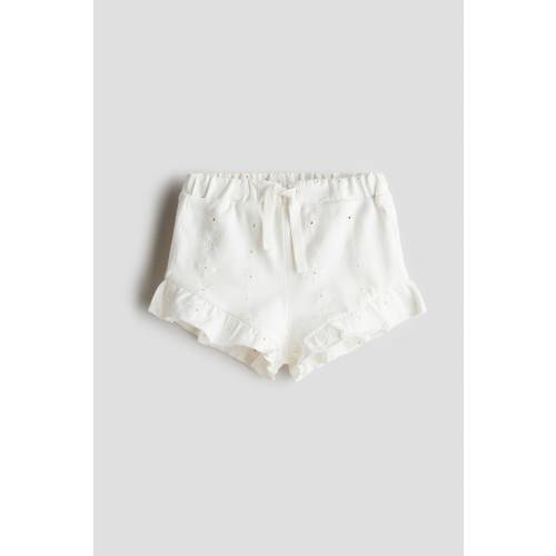 JERSEY SHORTS WITH EYELET EMBROIDERY