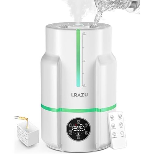 Cool Mist Humidifiers for Bedroom & Large Room, 6L Smart Ultrasonic Humidifiers for Baby Nursery and Plant with Timer, Top-Fill Design, Essential Oil Diffuser, Remote Control, 22dB 50H Runtime