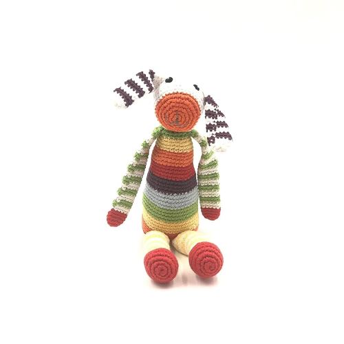 Pebble | Handmade Rainbow Bunny | Crochet | Fair Trade | Pretend | Imaginative Play | Woodlands | Machine Washable