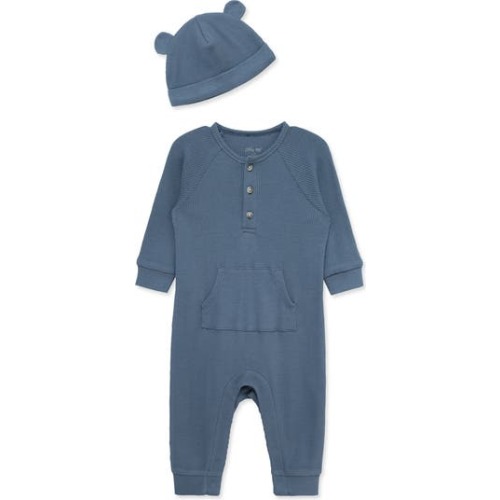 Waffle Stitch Romper & Cap Set, 3M