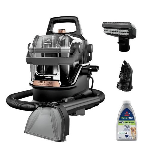 Bissell Little Green Hydrosteam Pet - 3605: Portable Carpet Cleaner, Heated Cleaning, Pet Hair Pick Up, 64 Oz Tank