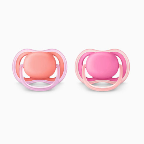 Philips Avent Ultra Air Pacifier (2 Pack) - Pink/Peach, 6-18 Months