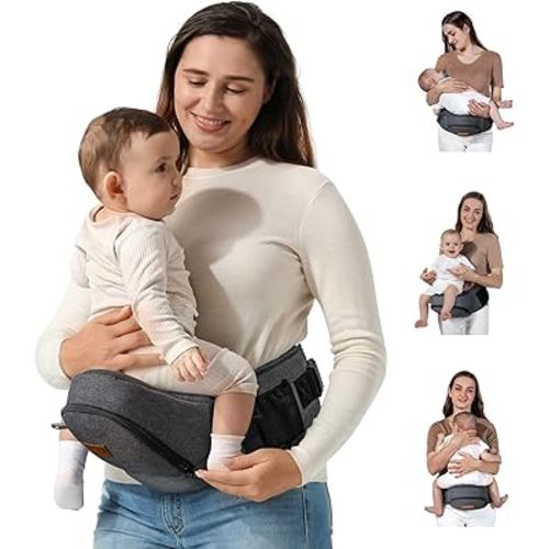 besrey Baby Hip Carrier, Hip Baby Carrier,Toddler Hip Carrier, Fanny Pack Baby Carrier Hip Seat, Side Baby Carrier for Toddler, Up to 44lb, Baby Holder Carrier, Dad Infant Carrier Hipseat, Black