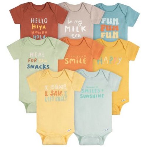 Onesies Brand Baby Neutral 8-Pack Onesies Bodysuits, Fun Fun Fun, 6-9M