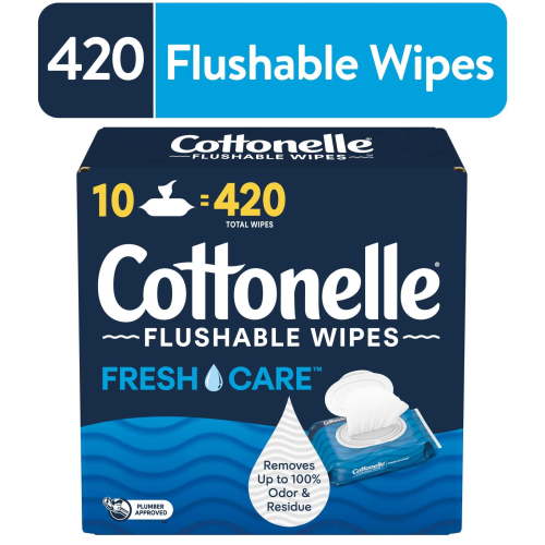 Cottonelle Fresh Care Flushable Wet Wipes, 10 Flip-Top Packs