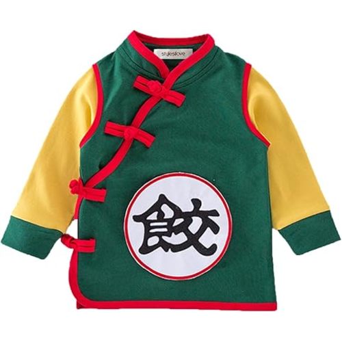 stylesilove Young Kids Baby Boys Traditional Asian Inspired Long Sleeved Top Sweatshirt, 3 Designs