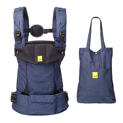 LÍLLÉbaby Serenity 6-in-1 Ergonomic Baby Carrier, Newborn to Toddler, Lumbar Support with Convertible Tote, Indigo