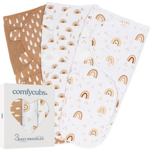 Swaddle Blankets For Baby Girl & Boy 3 Pack Sleep Sack Velcro By Comfy Cubs (small 0-3 Months, Gray)